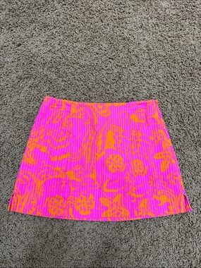 Lilly Pulitzer Neon Pink & Orange Printed Mini Skirt
